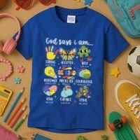 Retro God Says I Am Autism Be Kind Puzzle Autism Awareness Gift Kids T-Shirt thumb 3