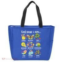 Retro God Says I Am Autism Be Kind Puzzle Autism Awareness Gift Tote Bag thumb 0