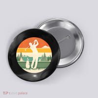 Retro Golf Sunset Golfing Golfer Button thumb 0