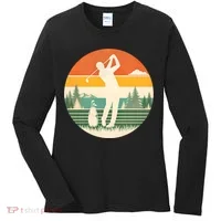Retro Golf Sunset Golfing Golfer Women's Long Sleeve Shirt thumb 0