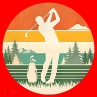 Retro Golf Sunset Golfing Golfer Santa Hat thumb 1