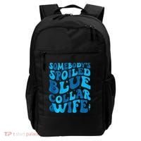 Retro Groovy Somebody's Spoiled Blue Collar Wife Backpack thumb 0