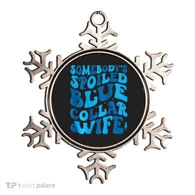Retro Groovy Somebody's Spoiled Blue Collar Wife Ornament