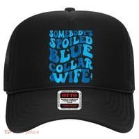 Retro Groovy Somebody's Spoiled Blue Collar Wife Hat thumb 0