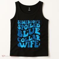 Retro Groovy Somebody's Spoiled Blue Collar Wife Tank Top thumb 2