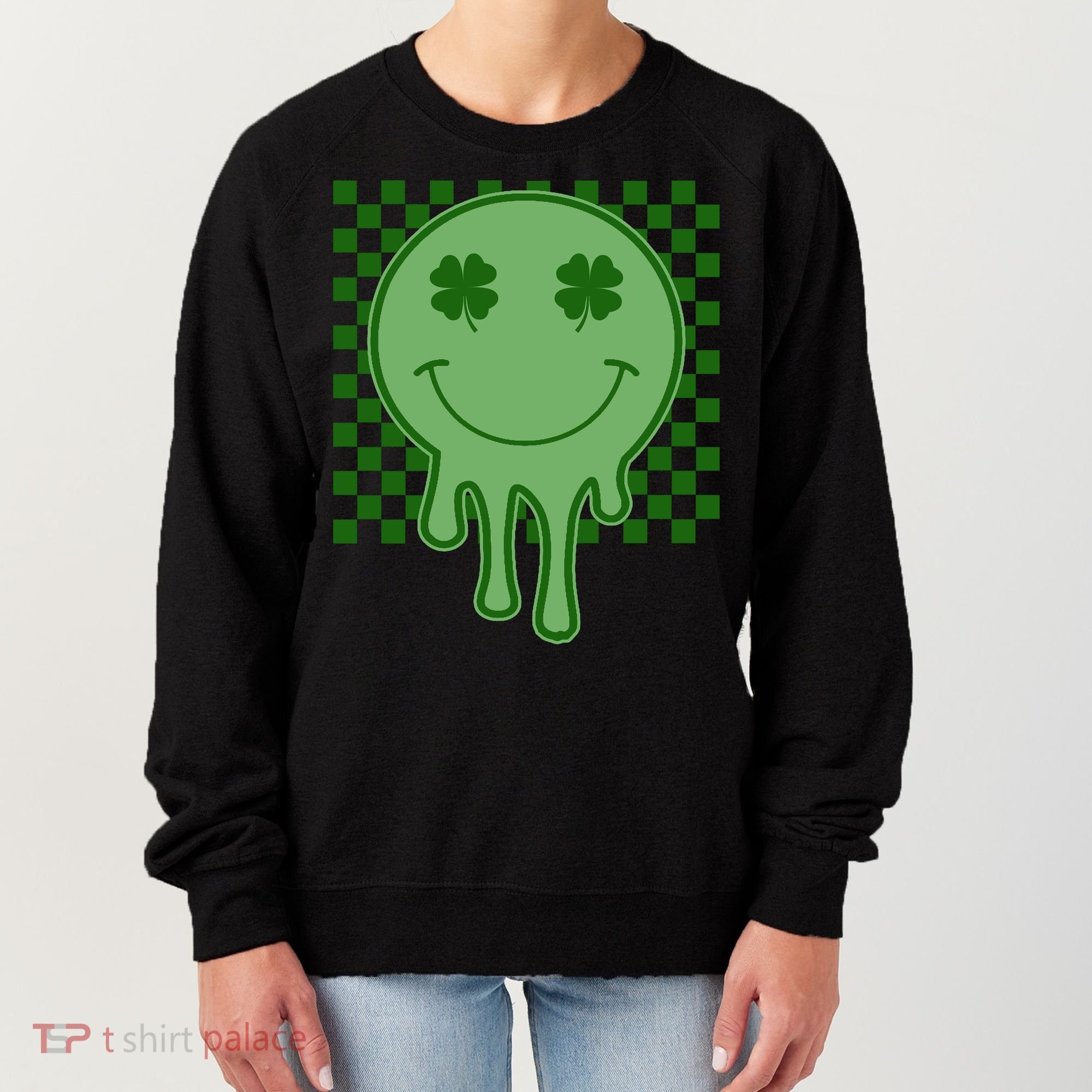 Retro Groovy St Patricks Smiley Women's Sweatshirt