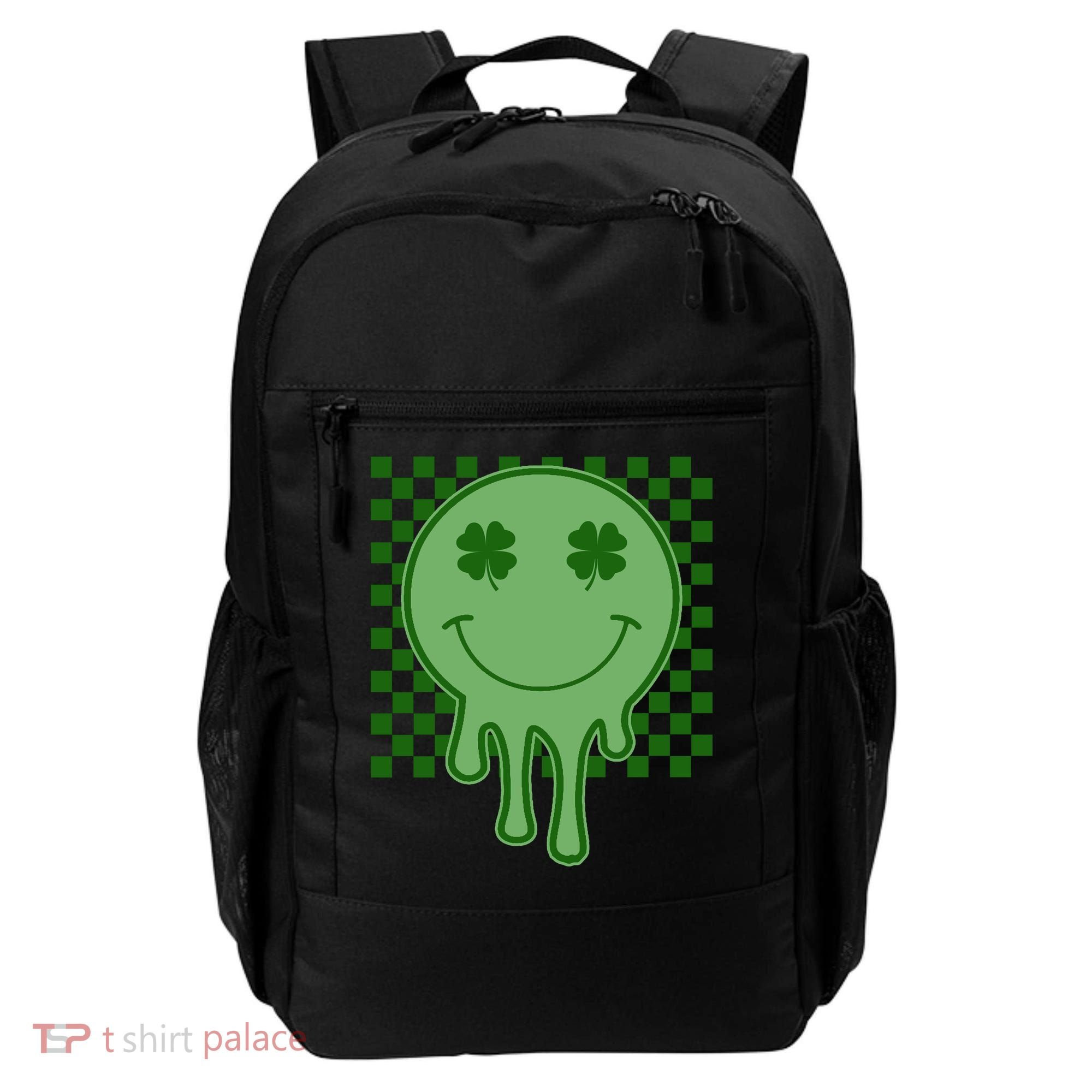 Retro Groovy St Patricks Smiley Backpack