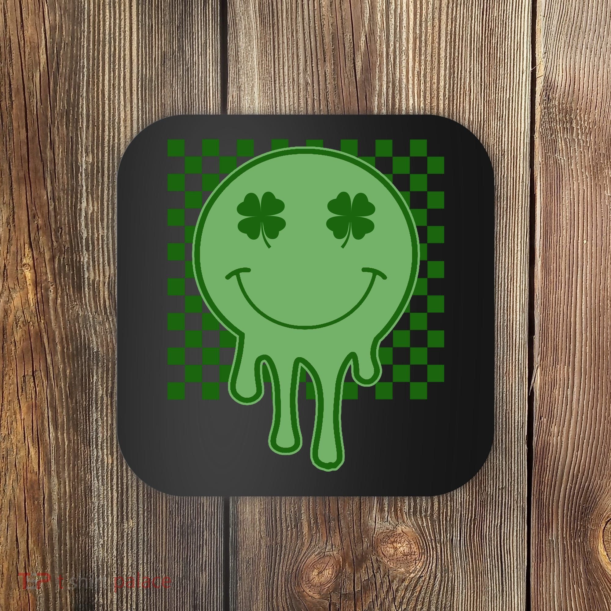 Retro Groovy St Patricks Smiley Coaster