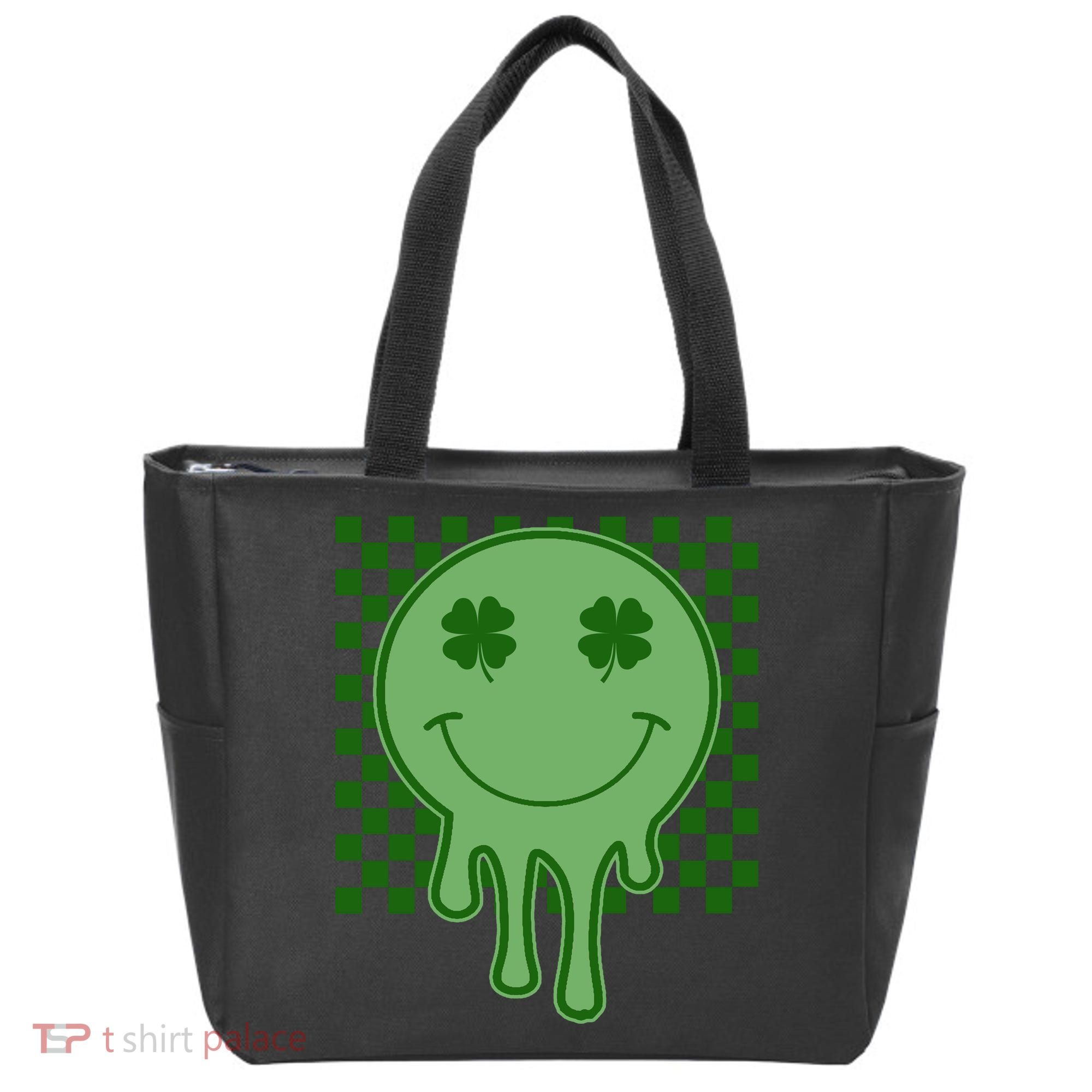 Retro Groovy St Patricks Smiley Tote Bag