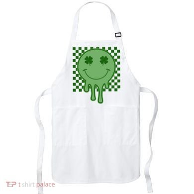 Retro Groovy St Patricks Smiley Apron