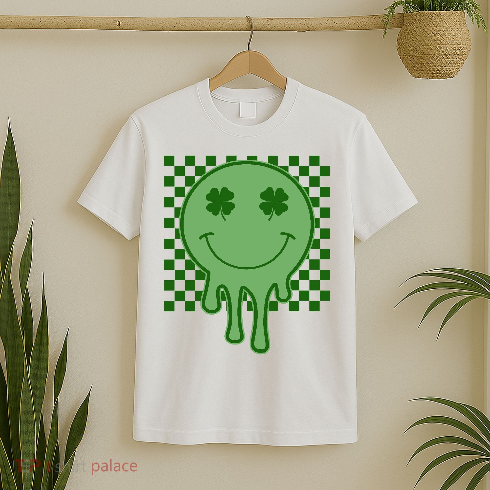 Retro Groovy St Patricks Smiley T-Shirt