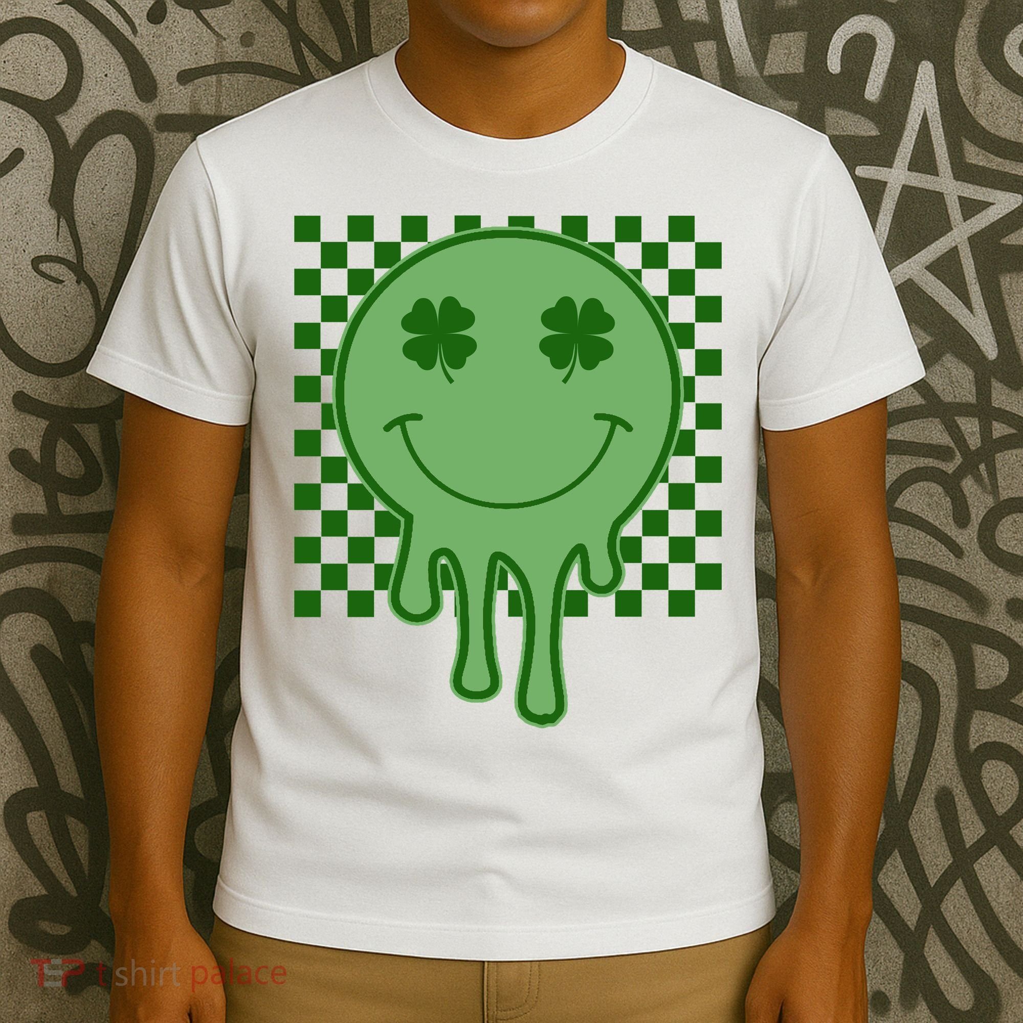 Retro Groovy St Patricks Smiley T-Shirt