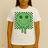 Retro Groovy St Patricks Smiley T-Shirt thumb 4