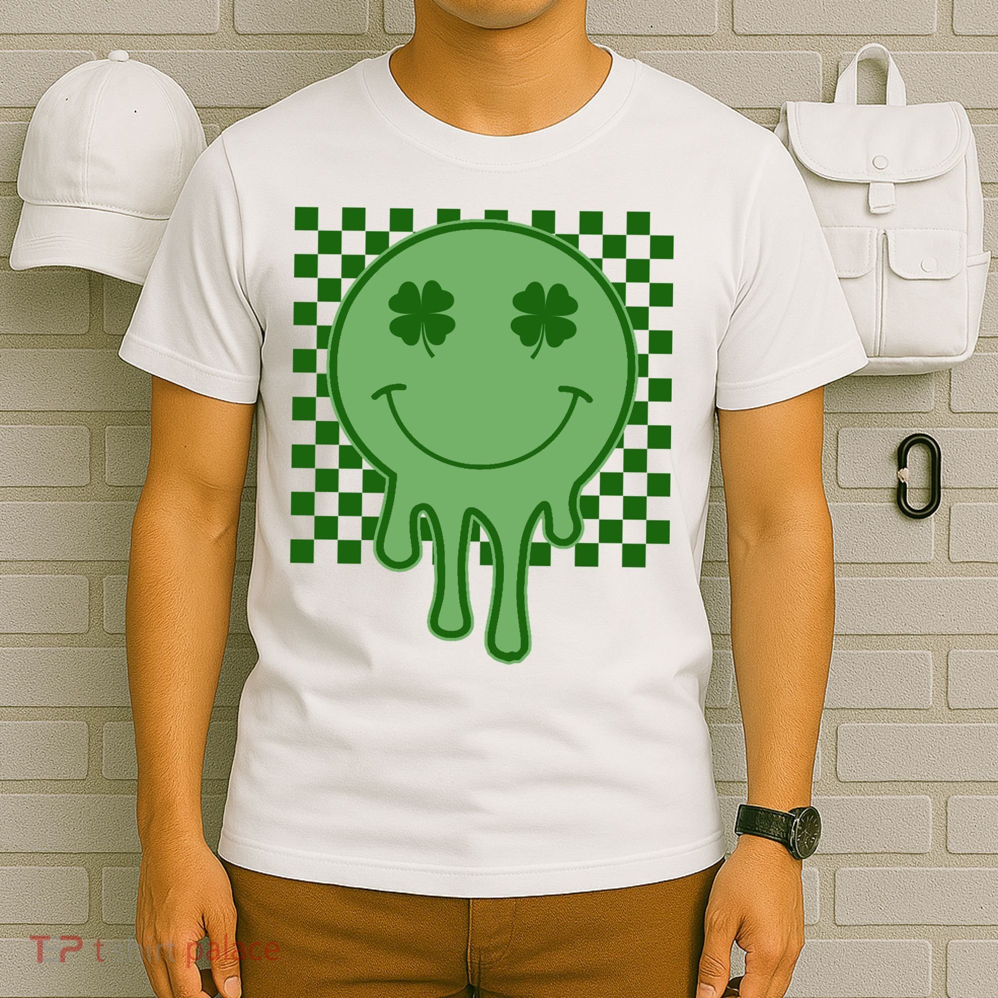 Retro Groovy St Patricks Smiley T-Shirt