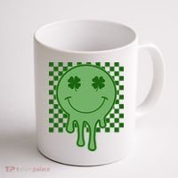 Retro Groovy St Patricks Smiley Coffee Mug thumb 1