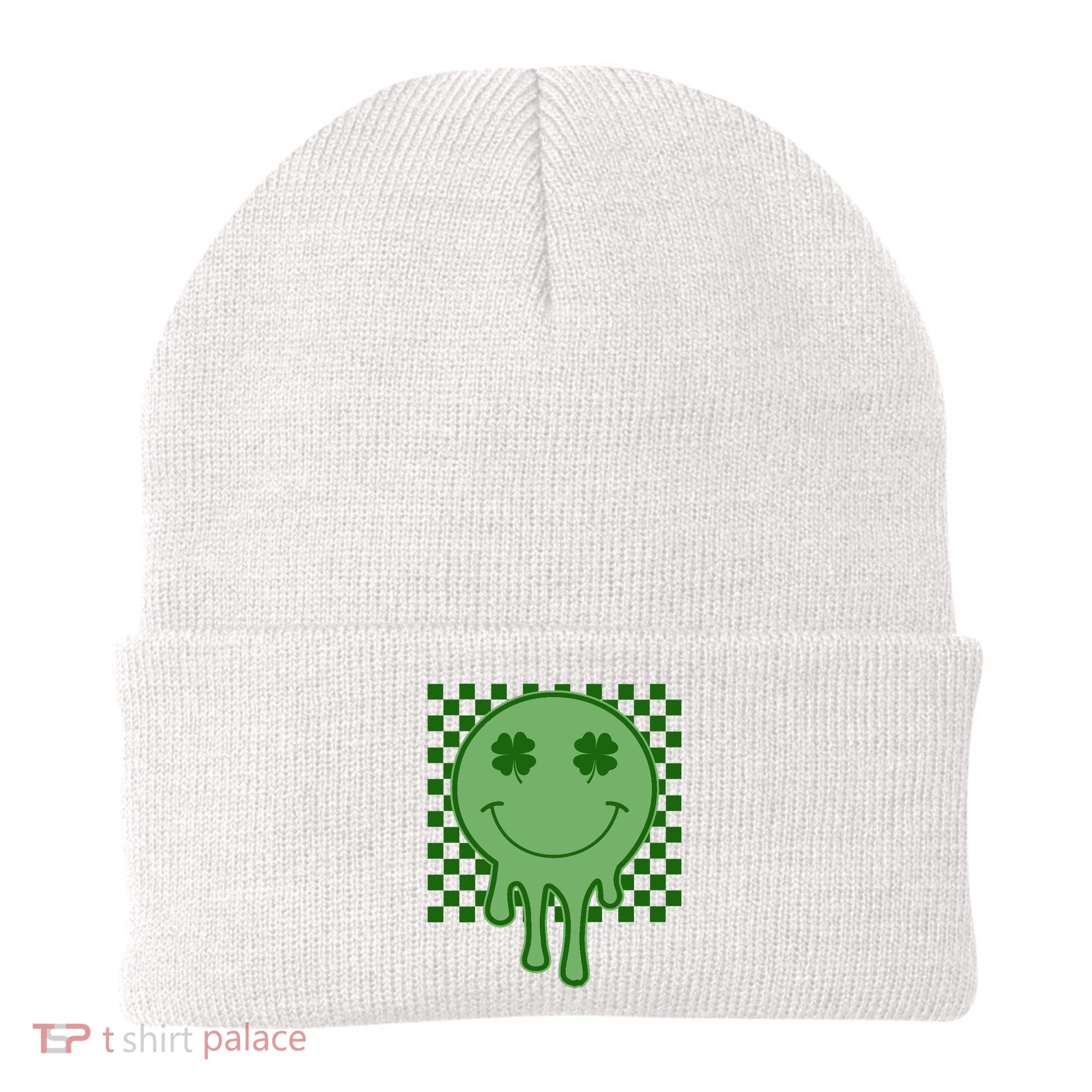 Retro Groovy St Patricks Smiley Beanie