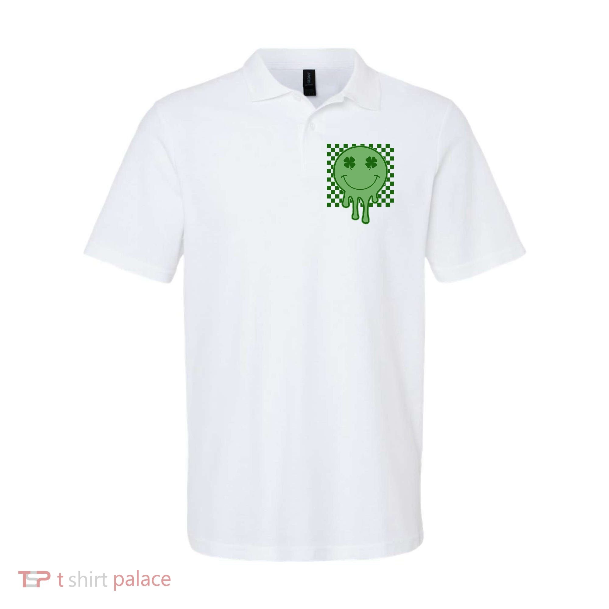 Retro Groovy St Patricks Smiley Polo