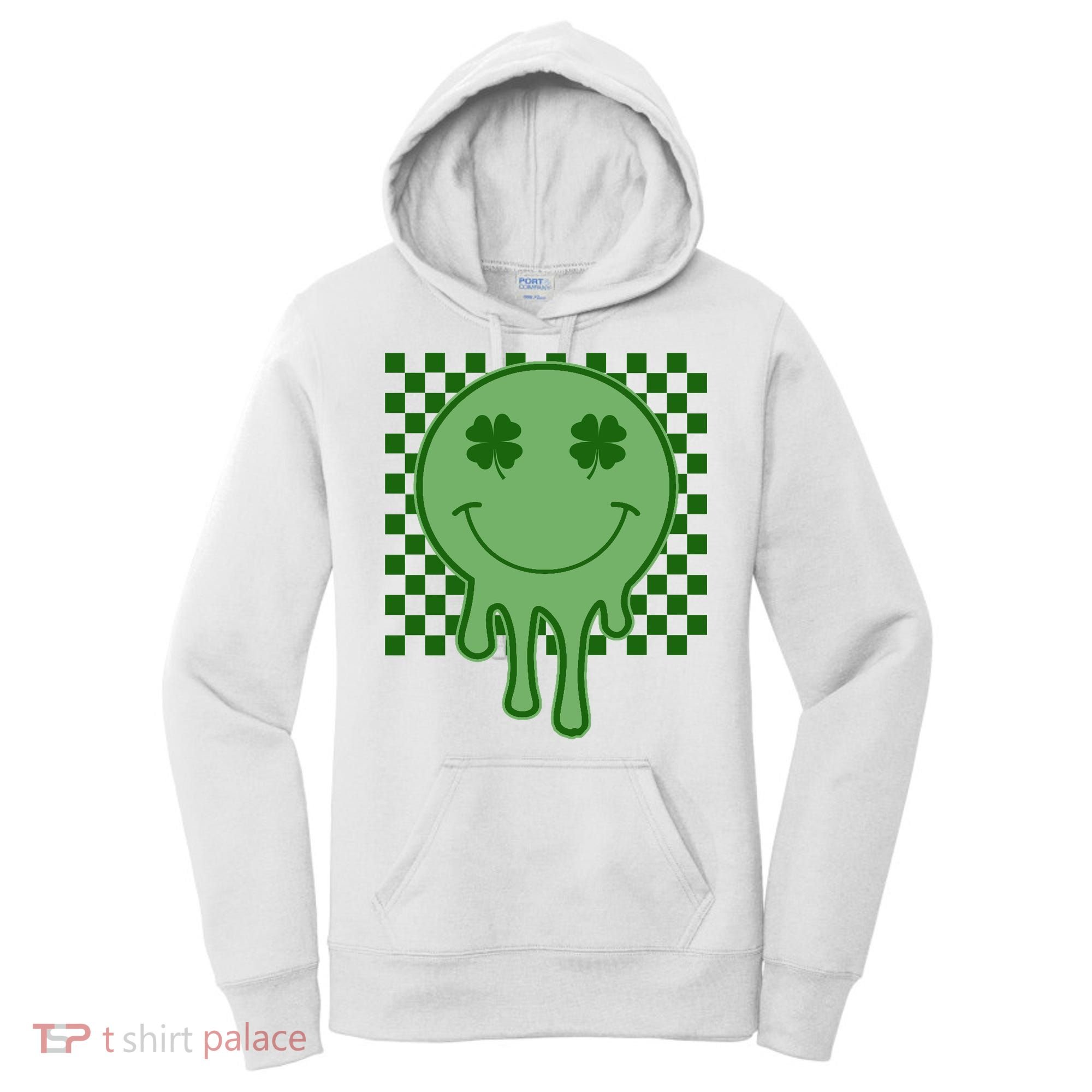 Retro Groovy St Patricks Smiley Women's Hoodie