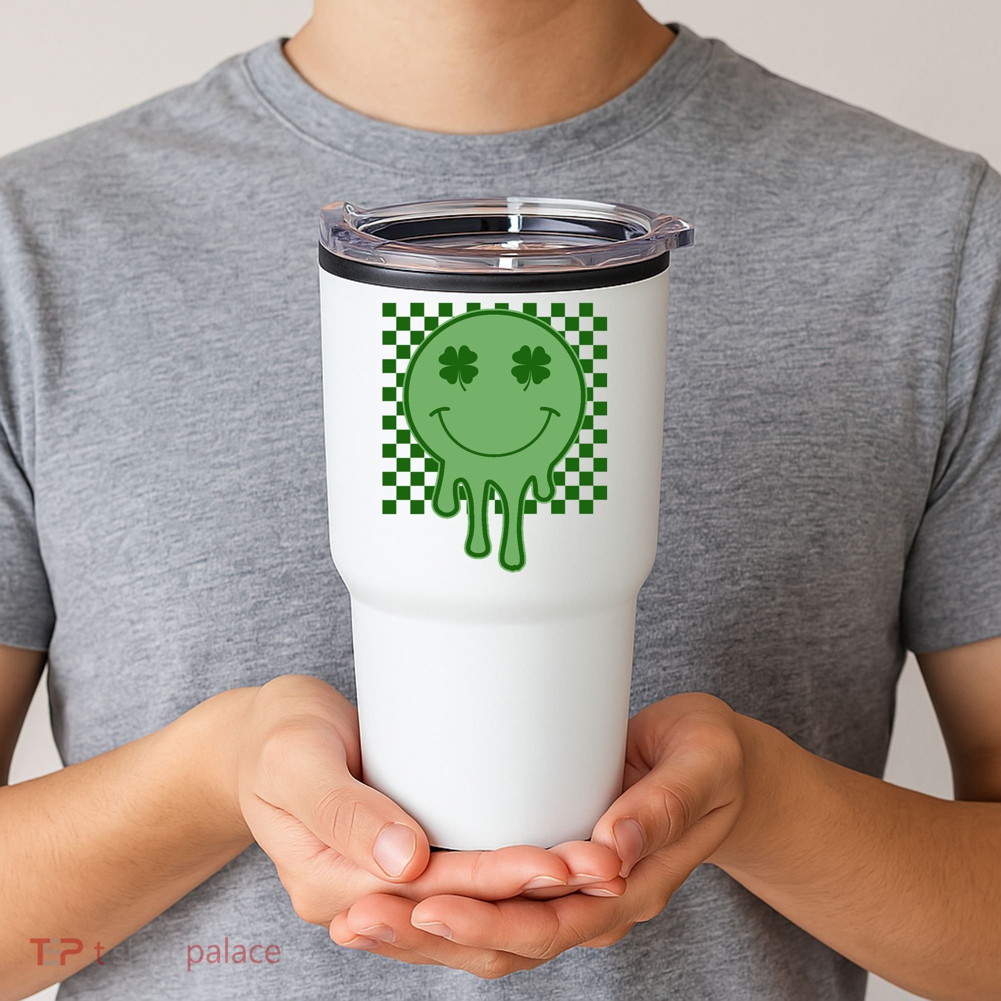 Retro Groovy St Patricks Smiley Tumbler