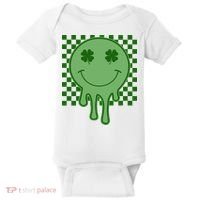 Retro Groovy St Patricks Smiley Baby Bodysuit thumb 0