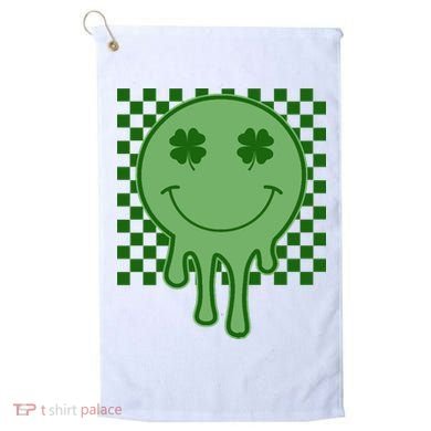 Retro Groovy St Patricks Smiley Golf Towel