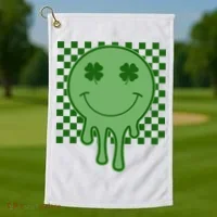 Retro Groovy St Patricks Smiley Golf Towel thumb 1