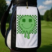 Retro Groovy St Patricks Smiley Golf Towel thumb 2