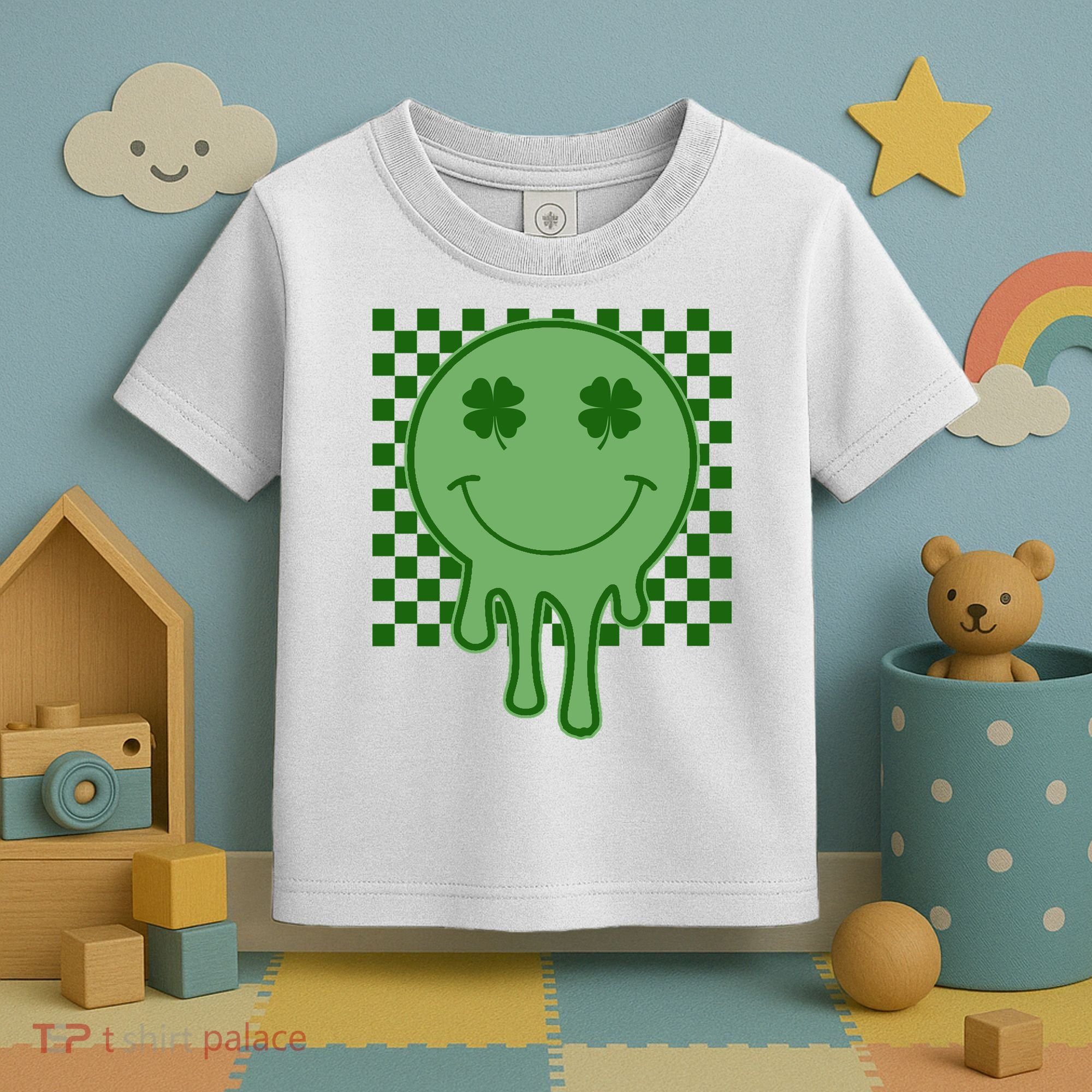 Retro Groovy St Patricks Smiley Toddler T-Shirt