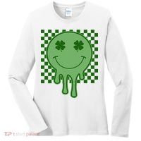 Retro Groovy St Patricks Smiley Women's Long Sleeve Shirt thumb 0