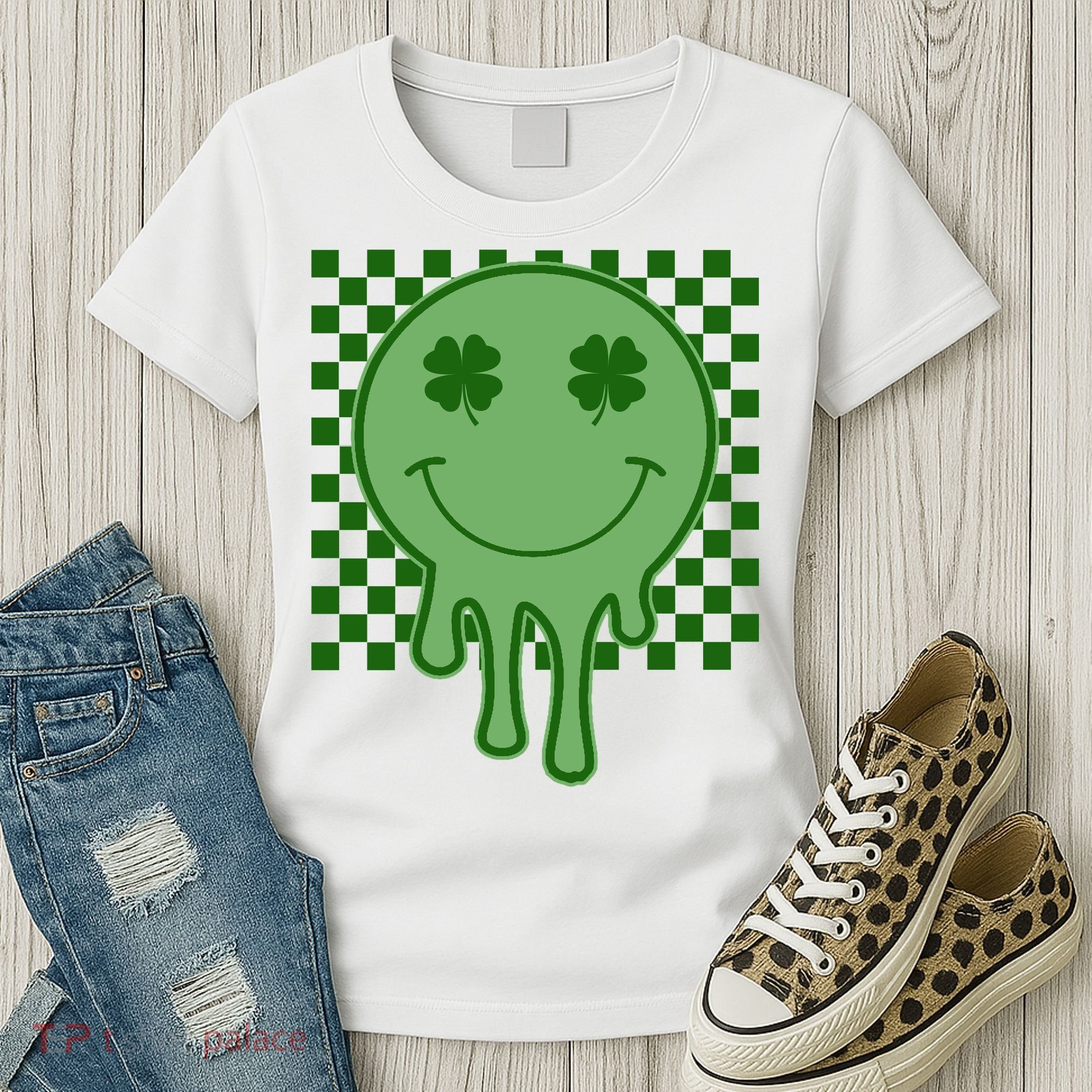 Retro Groovy St Patricks Smiley Women's T-Shirt