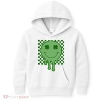 Retro Groovy St Patricks Smiley Kids Hoodie thumb 0