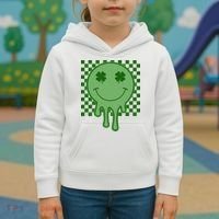 Retro Groovy St Patricks Smiley Kids Hoodie thumb 3