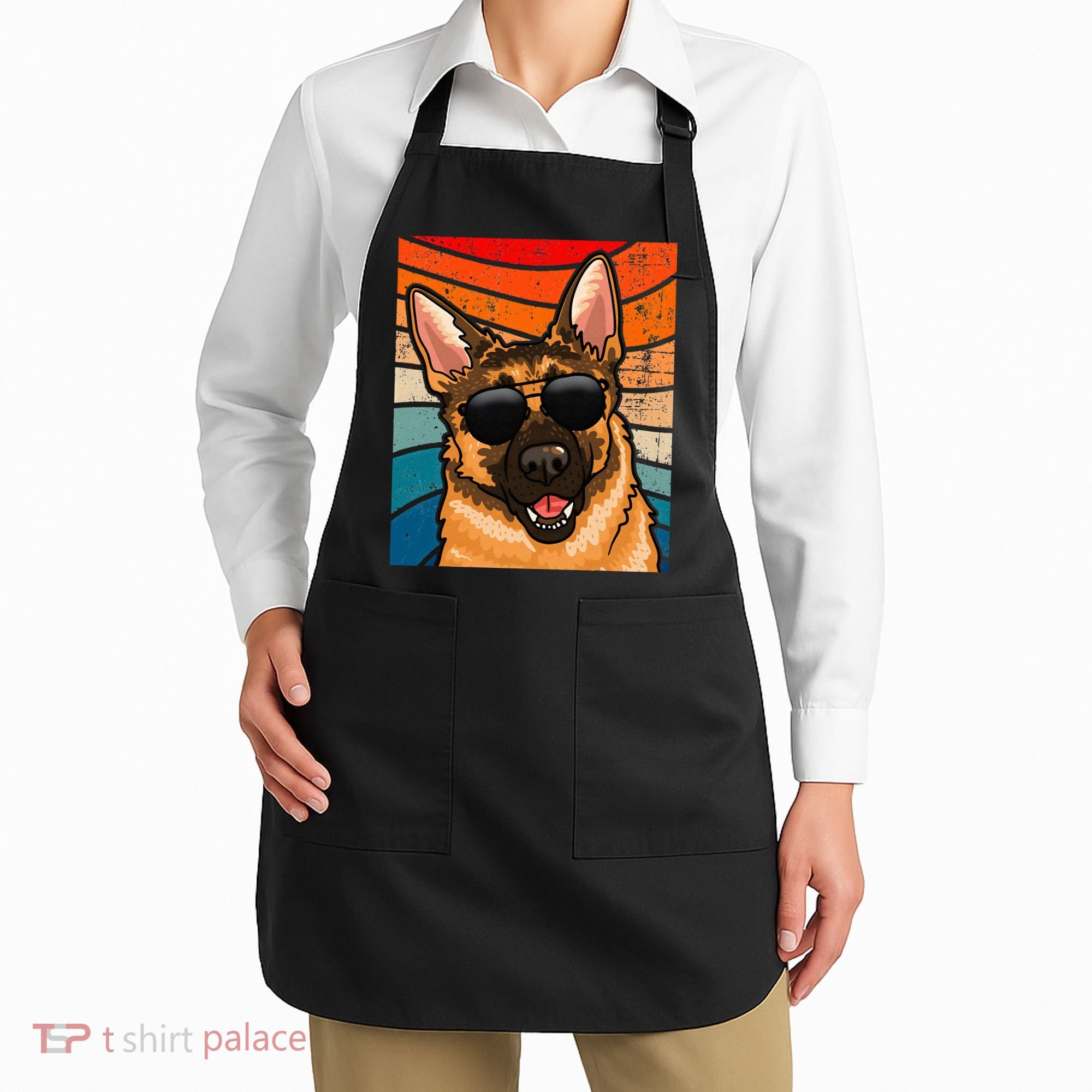 Retro German Shepherd German Shepherd Dog Apron