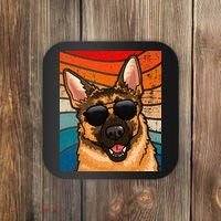 Retro German Shepherd German Shepherd Dog Coaster thumb 0