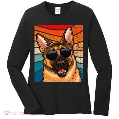 Retro German Shepherd German Shepherd Dog Women's Long Sleeve Shirt