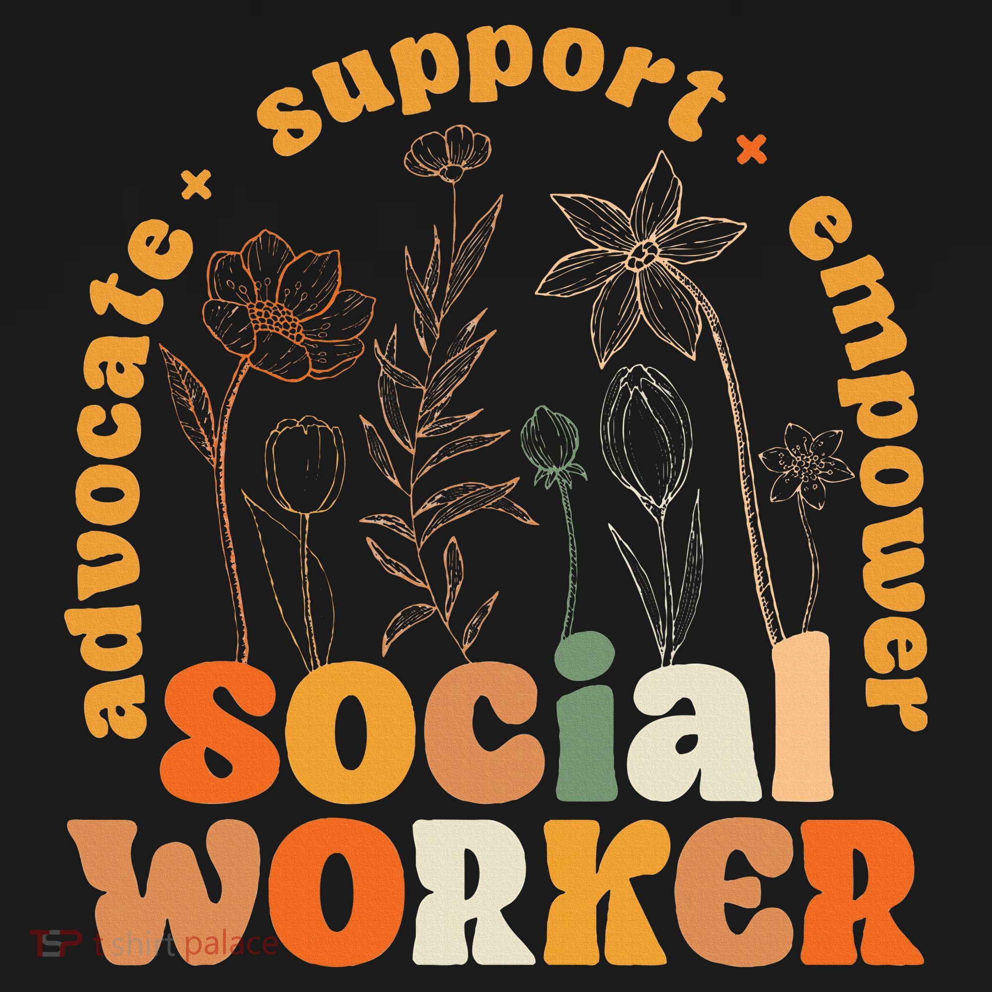 Retro Groovy Social Worker Flower Funny Social Work Month Sweatshirt