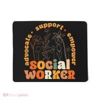 Retro Groovy Social Worker Flower Funny Social Work Month Mousepad thumb 0