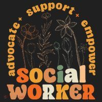 Retro Groovy Social Worker Flower Funny Social Work Month Golf Towel thumb 3