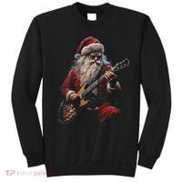 Rock Guitar Santa Claus Playing Guitar Funny Christmas Sweatshirt thumb 0