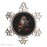 Rock Guitar Santa Claus Playing Guitar Funny Christmas Ornament thumb 0
