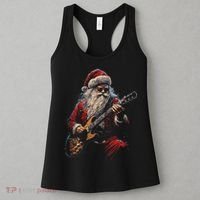 Rock Guitar Santa Claus Playing Guitar Funny Christmas Women's Tank Top thumb 3