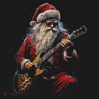 Rock Guitar Santa Claus Playing Guitar Funny Christmas Women's Tank Top thumb 5