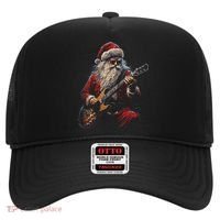 Rock Guitar Santa Claus Playing Guitar Funny Christmas Hat thumb 0