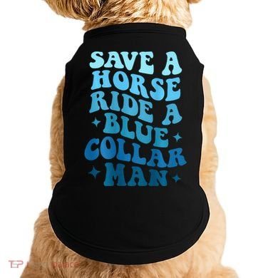 Retro Groovy Save A Horse Ride A Blue Collar Man Doggie Tank