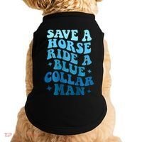 Retro Groovy Save A Horse Ride A Blue Collar Man Doggie Tank thumb 0