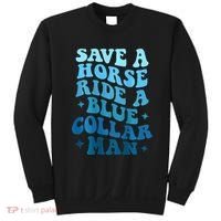Retro Groovy Save A Horse Ride A Blue Collar Man Sweatshirt thumb 0