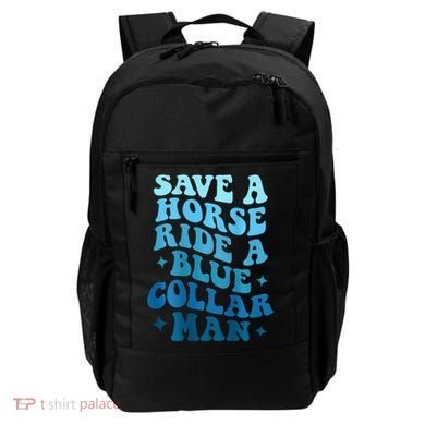Retro Groovy Save A Horse Ride A Blue Collar Man Backpack
