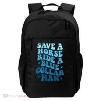 Retro Groovy Save A Horse Ride A Blue Collar Man Backpack thumb 0