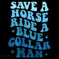 Retro Groovy Save A Horse Ride A Blue Collar Man Pajama Set thumb 2