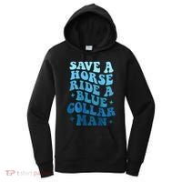 Retro Groovy Save A Horse Ride A Blue Collar Man Women's Hoodie thumb 0